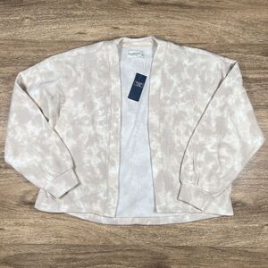 NWT Abercrombie & Fitch Large Soft AF‎ Cozy Cropped Open Cardigan Cream